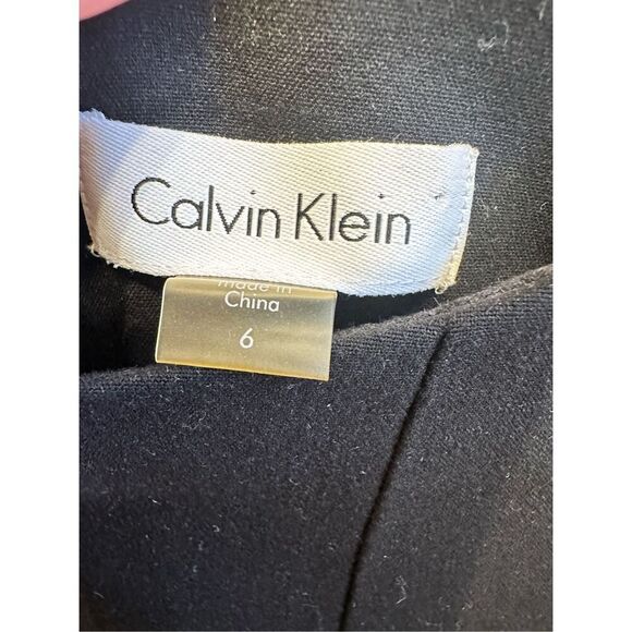 Calvin Klein Tri Color Black White Beige Fit and Flare Dress Size 6 - Picture 2 of 4